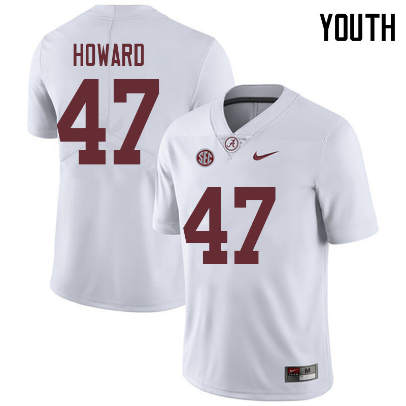 Youth #47 Chris Howard Alabama Crimson Tide College Football Jerseys Sale-White